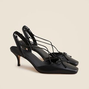 J Crew used Leona strappy slingback heels in leather CH281
